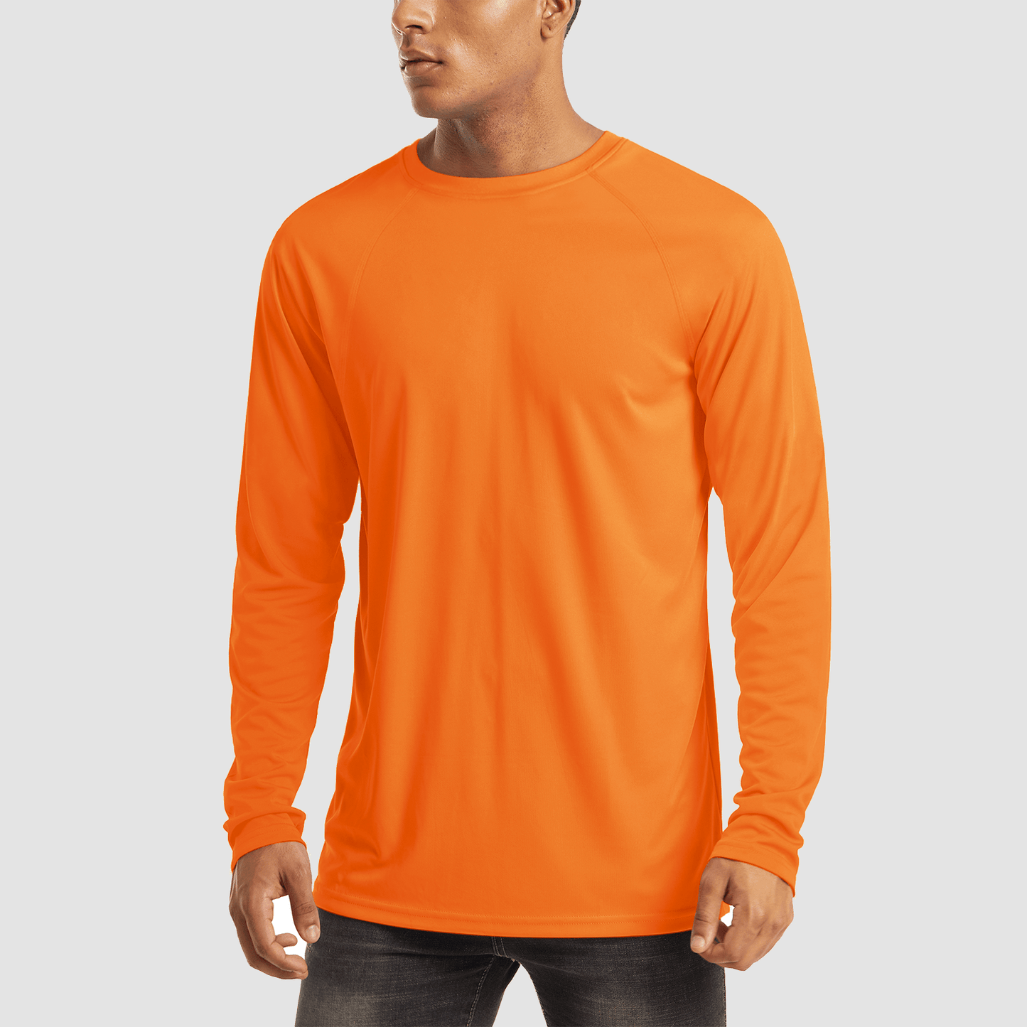 NATURZY-Men's Long Sleeve UPF 50+ UV Sun Protection Athletic for Hiking Running Workout Shirt