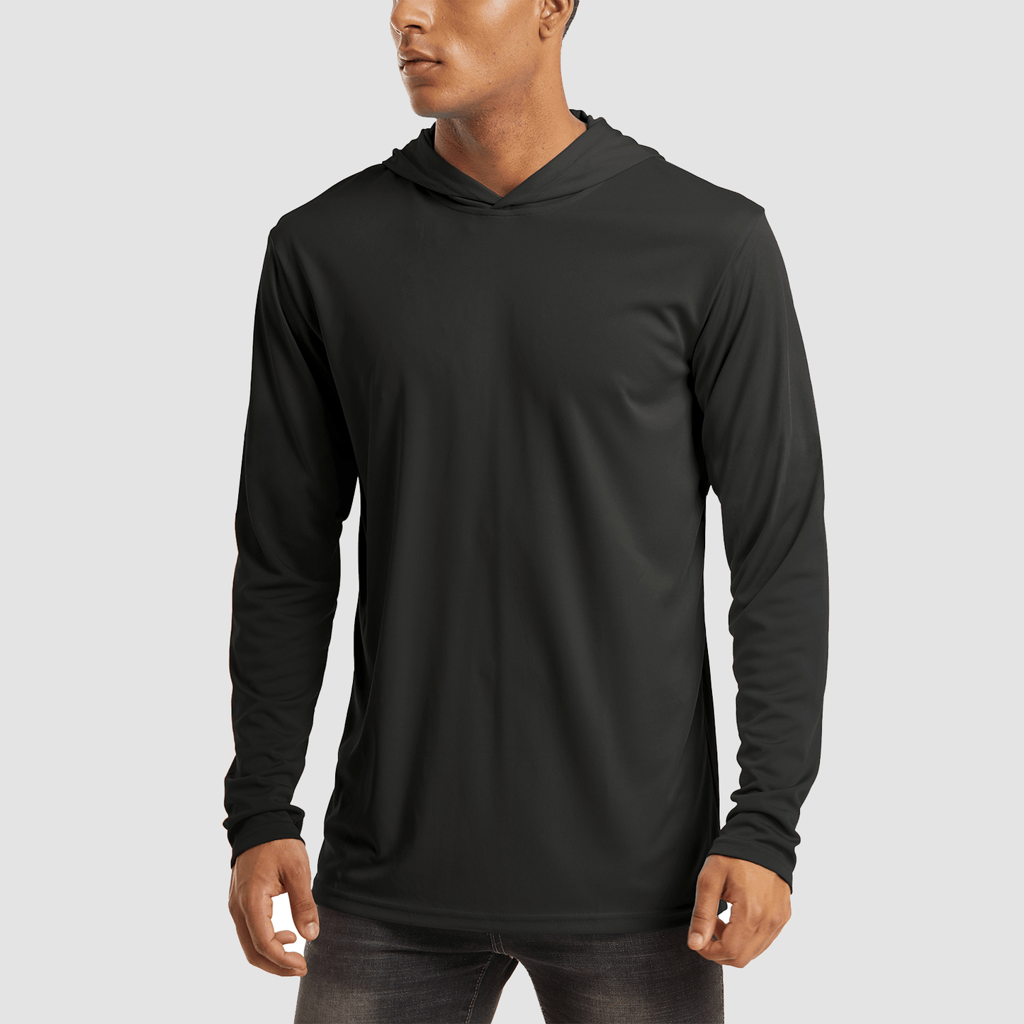 Men's Hooded UPF 50+ UV Protection Long Sleeve Athletic Fishing Shirts