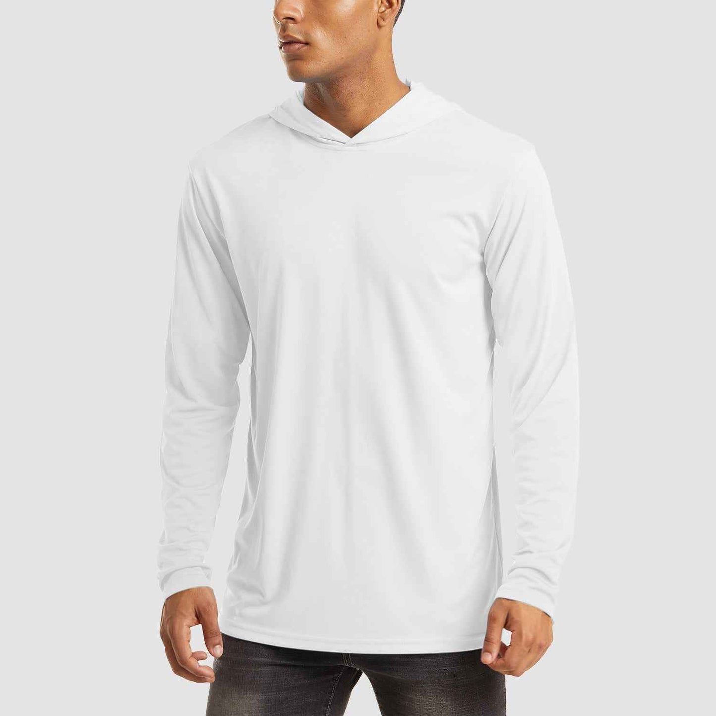 Men's Hooded UPF 50+ UV Protection Long Sleeve Athletic Fishing Shirts