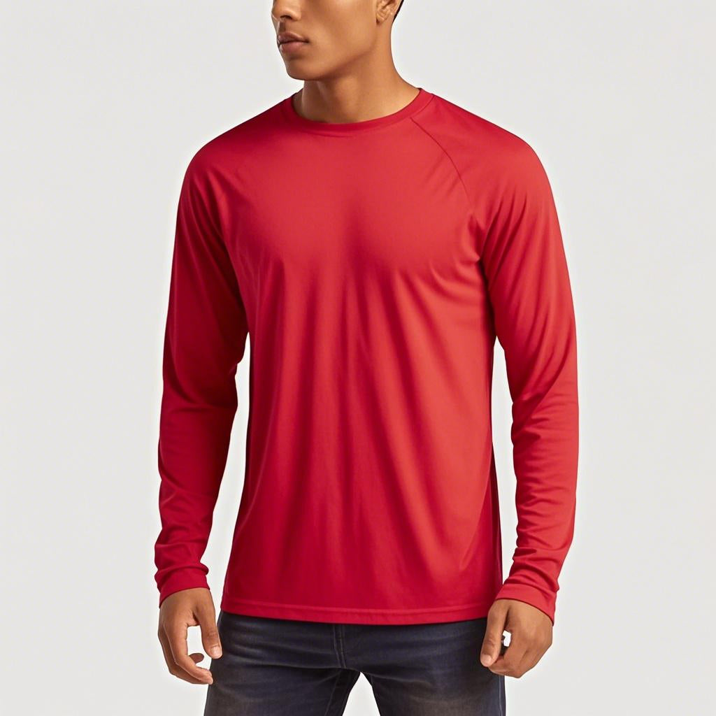 NATURZY-Men's Long Sleeve UPF 50+ UV Sun Protection Athletic for Hiking Running Workout Shirt