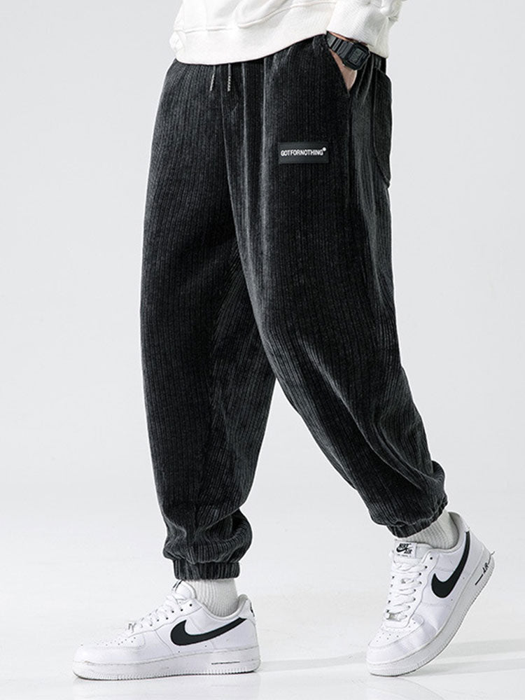 Corduroy Drawstring Pants - Naturzy
