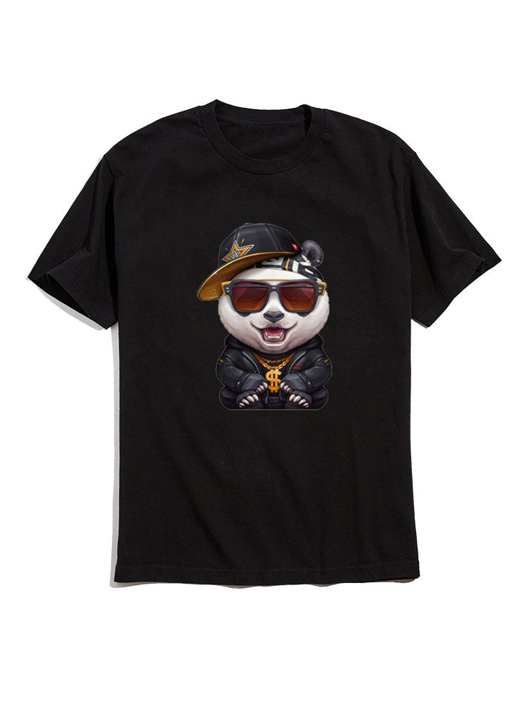 Hip-pop Panda Graphic T-Shirts - Naturzy
