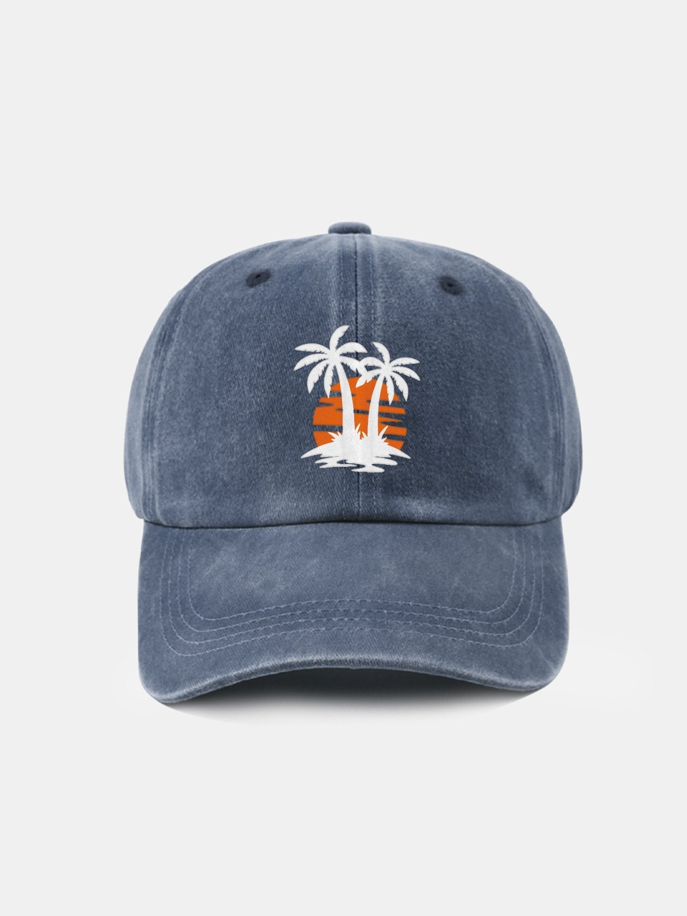 Coconut tree sunset pattern classic retro washed cotton casual baseball cap - Naturzy