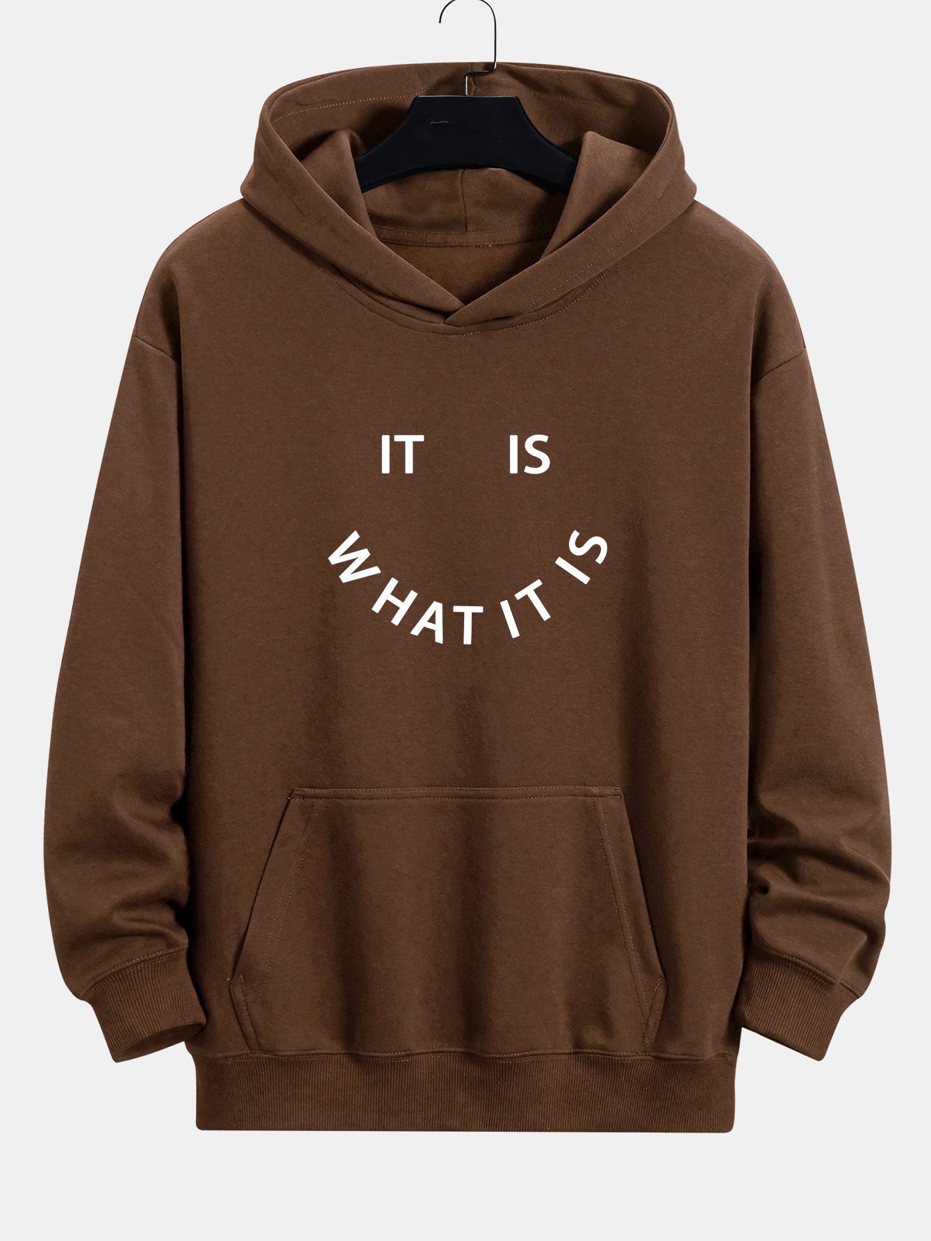 It Is What It Is Print Relax Fit Hoodie - Naturzy