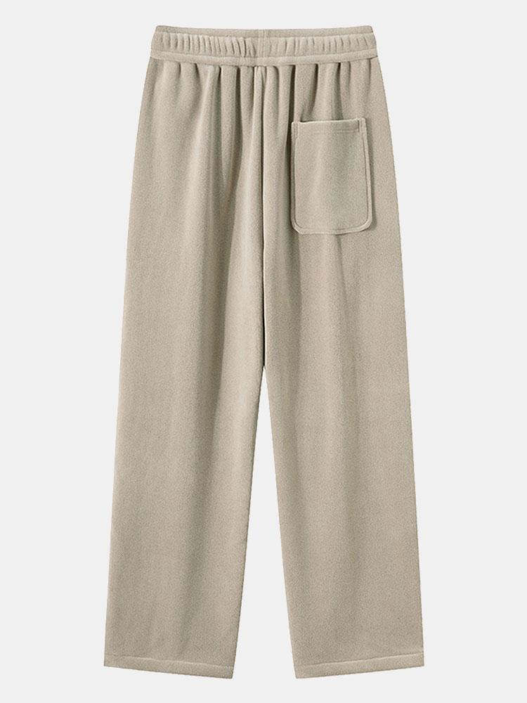 3 Pieces Polar Fleece Loose Fit Straight Leg Pants - Naturzy