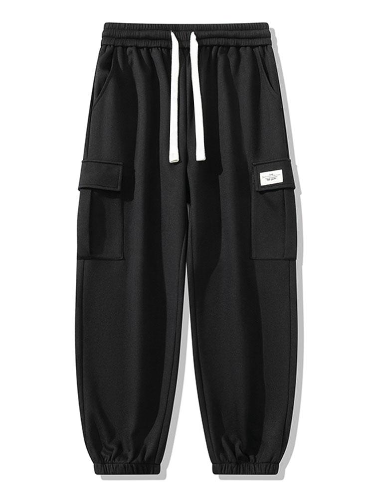 Drawstring Cargo Jogging Pants - Naturzy