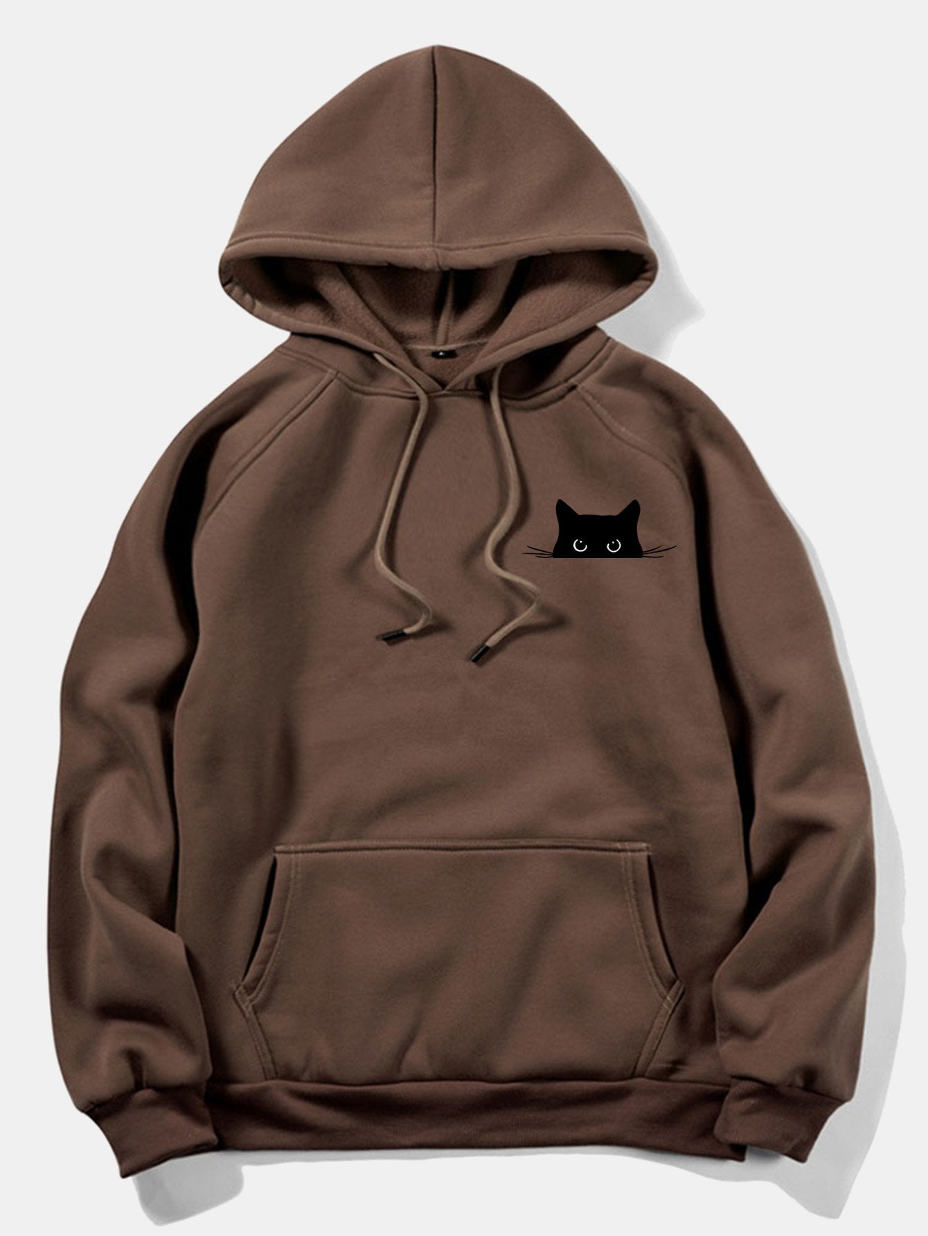 Black Cat Print Hoodie - Naturzy