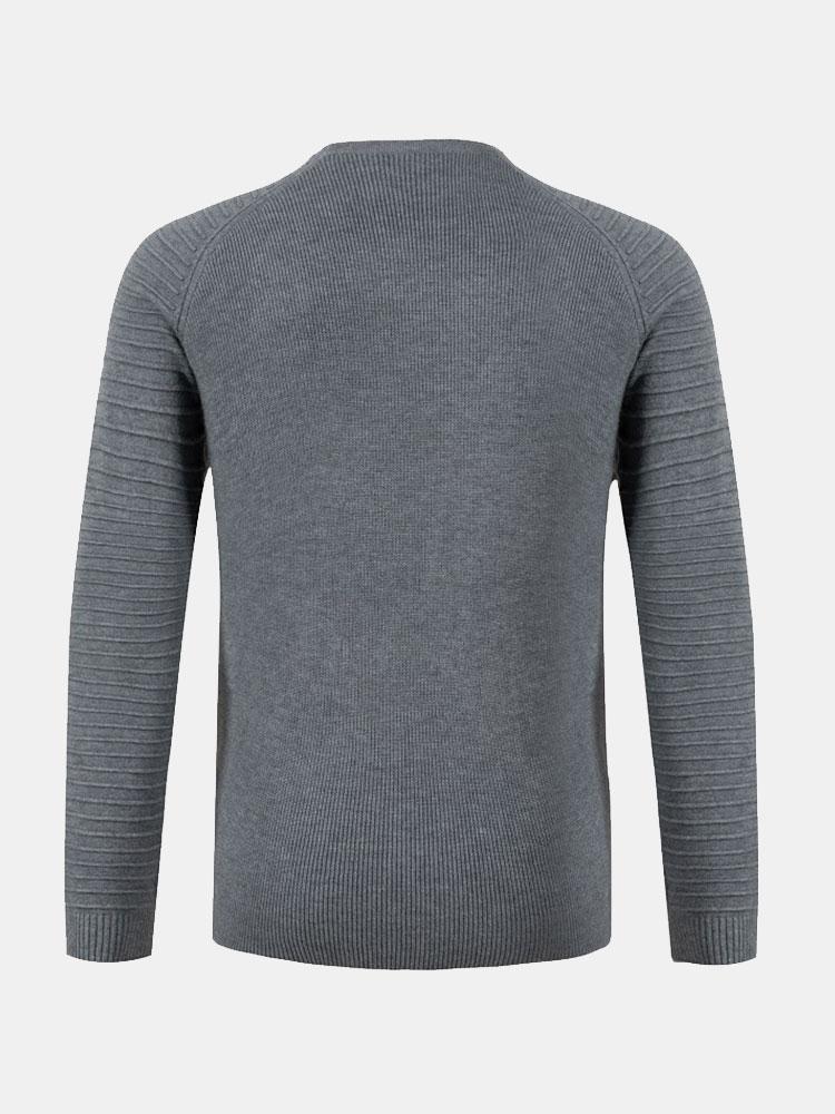 Slim Fit Raglan Sleeve Crew Neck Sweater - Naturzy