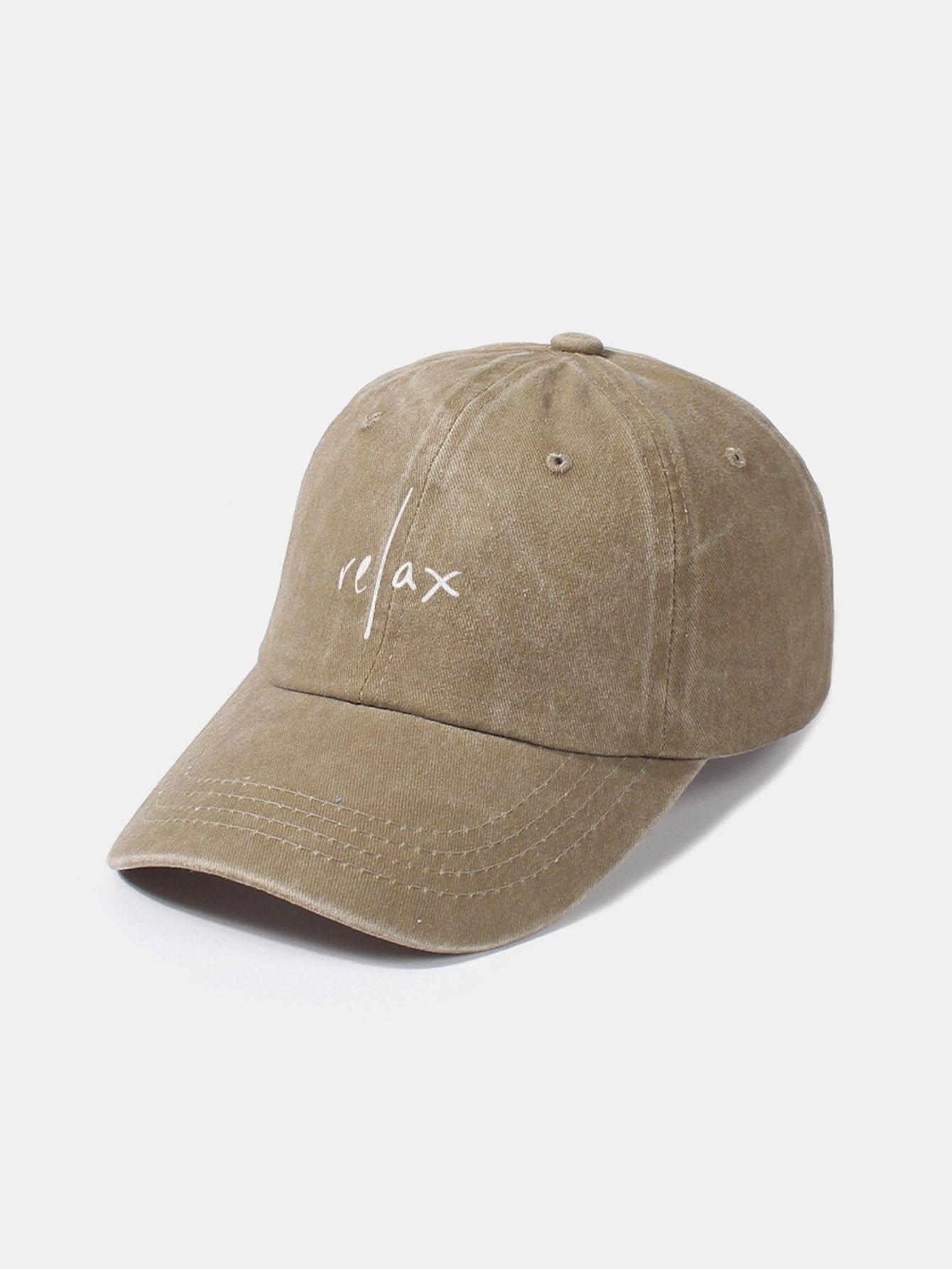 Relax Pattern Classic Retro Washed Distressed Cotton Baseball Cap - Naturzy