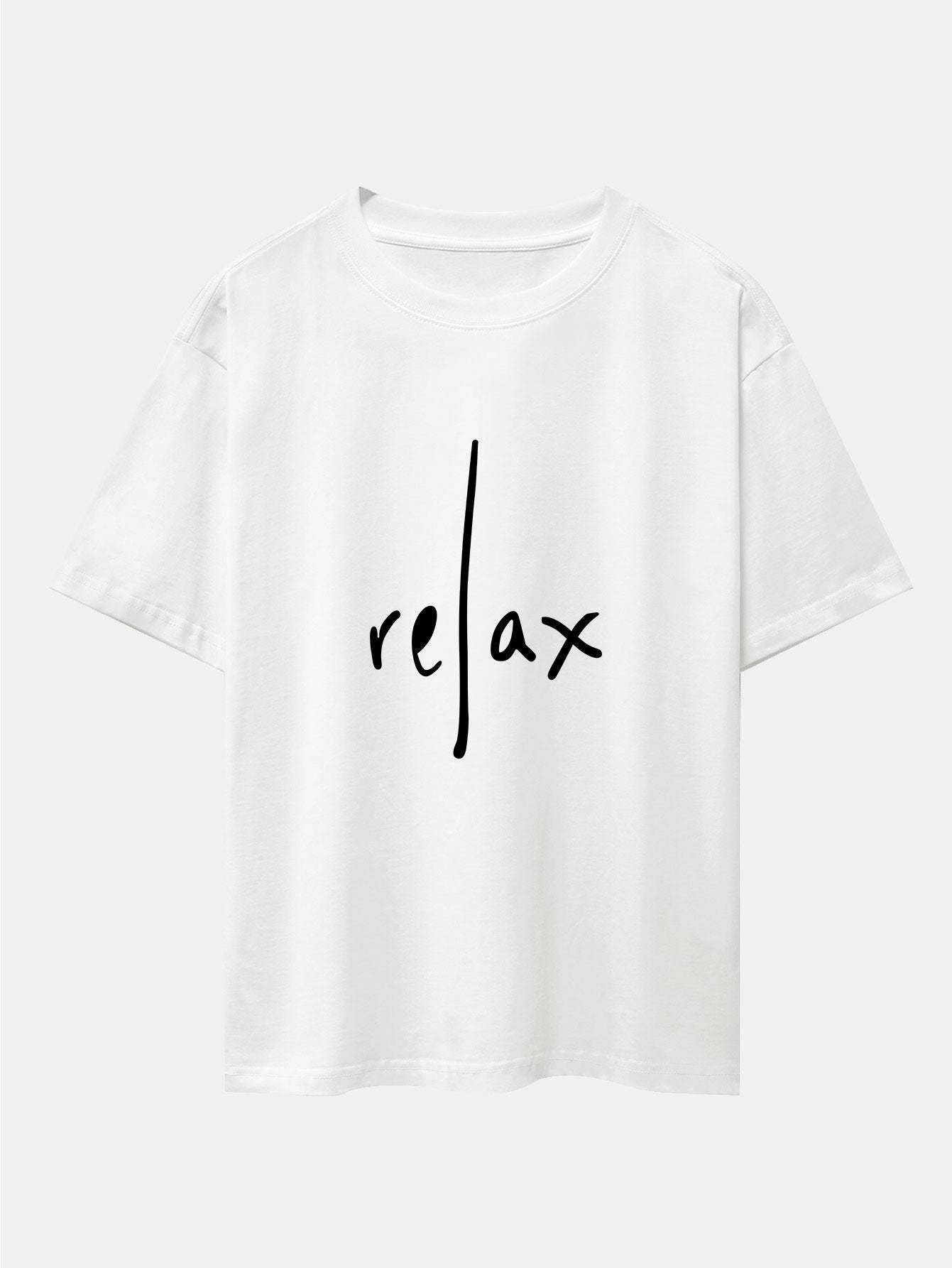Relax Print Drop Shoulder Oversize T-Shirt - Naturzy