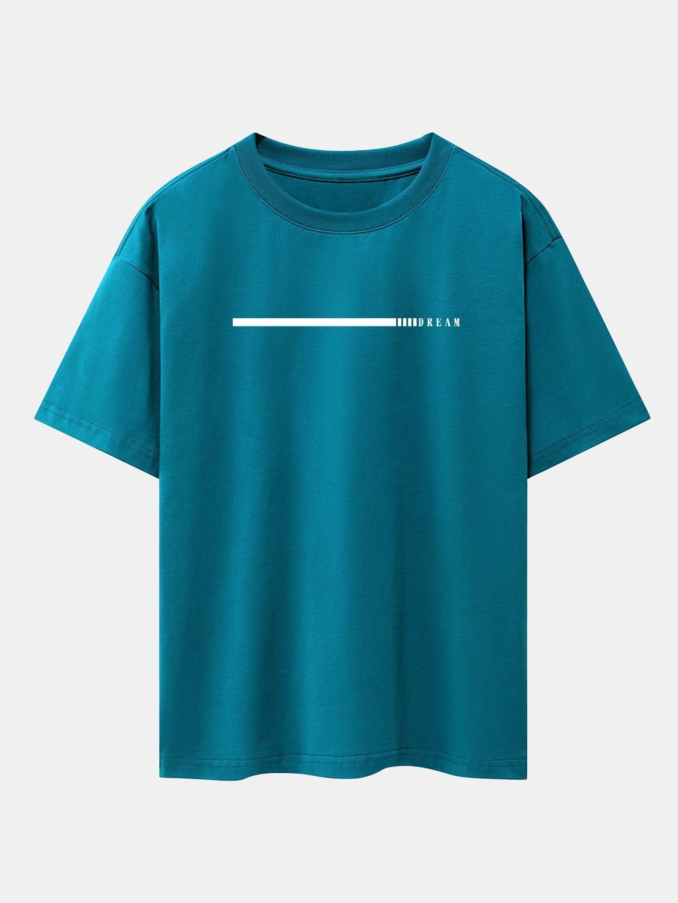 Dream Slogan Print Drop Shoulder Oversize T-Shirt - Naturzy