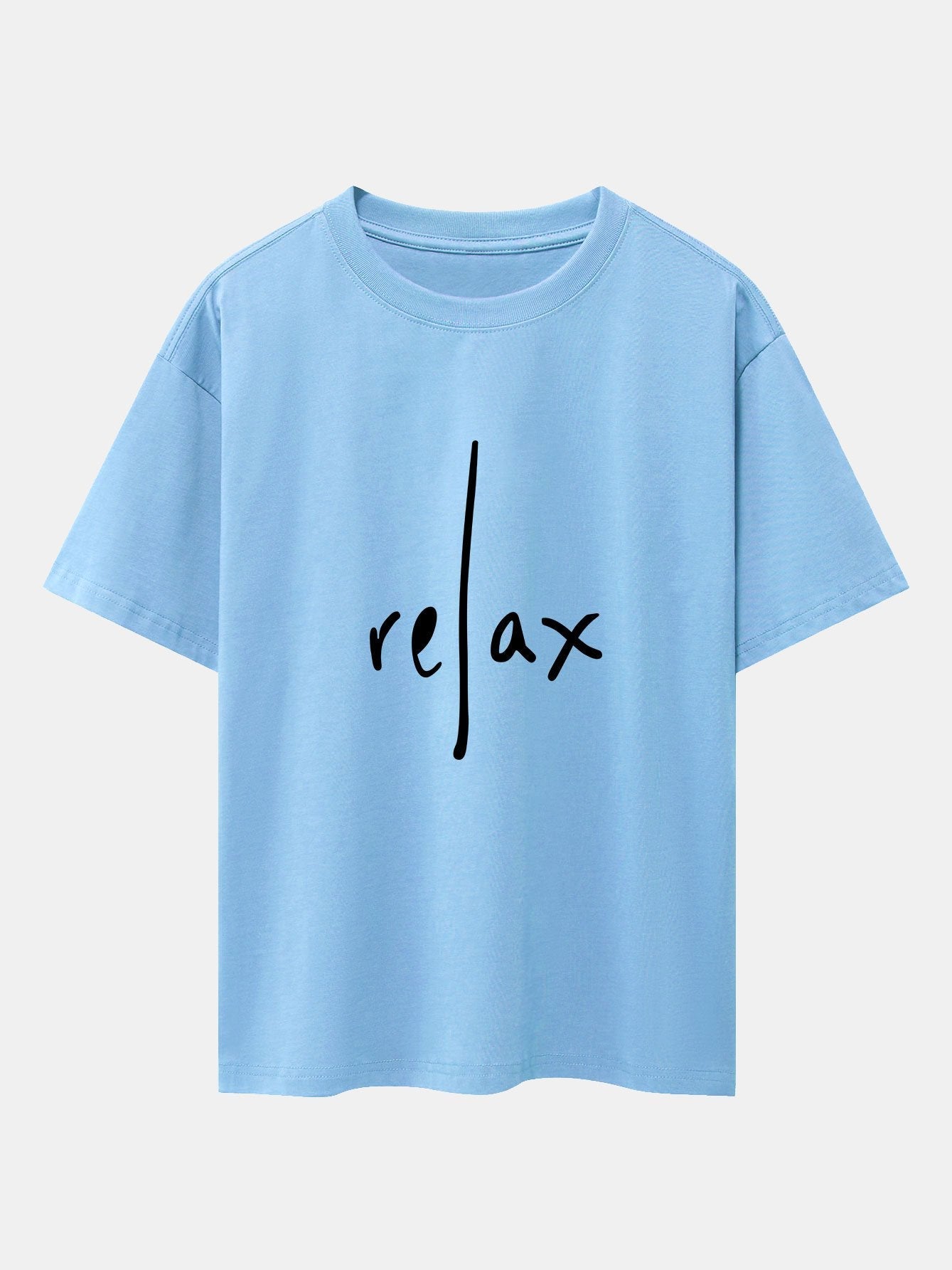Relax Print Drop Shoulder Oversize T-Shirt - Naturzy