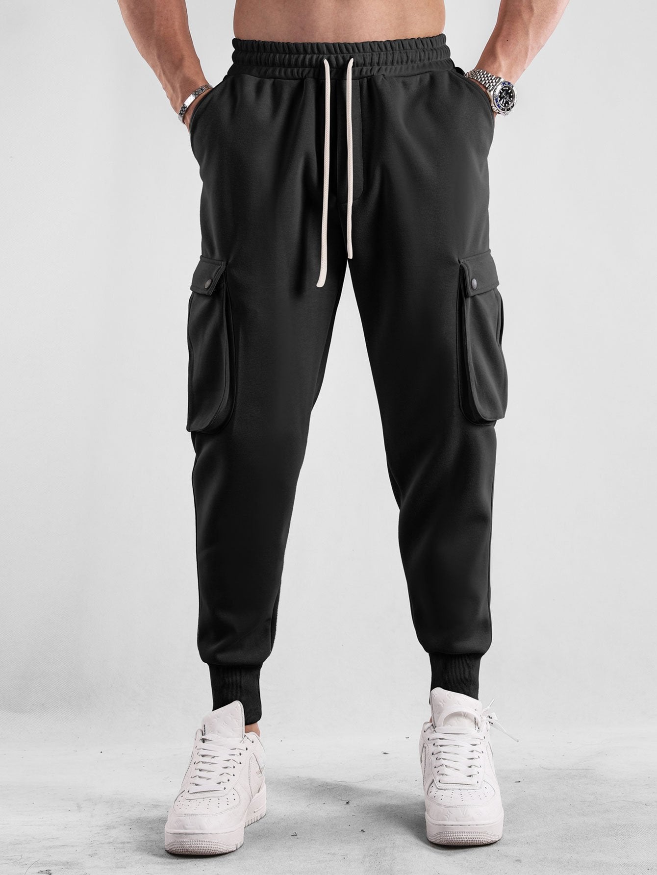 Drawstring Cargo Jogger Pants - Naturzy