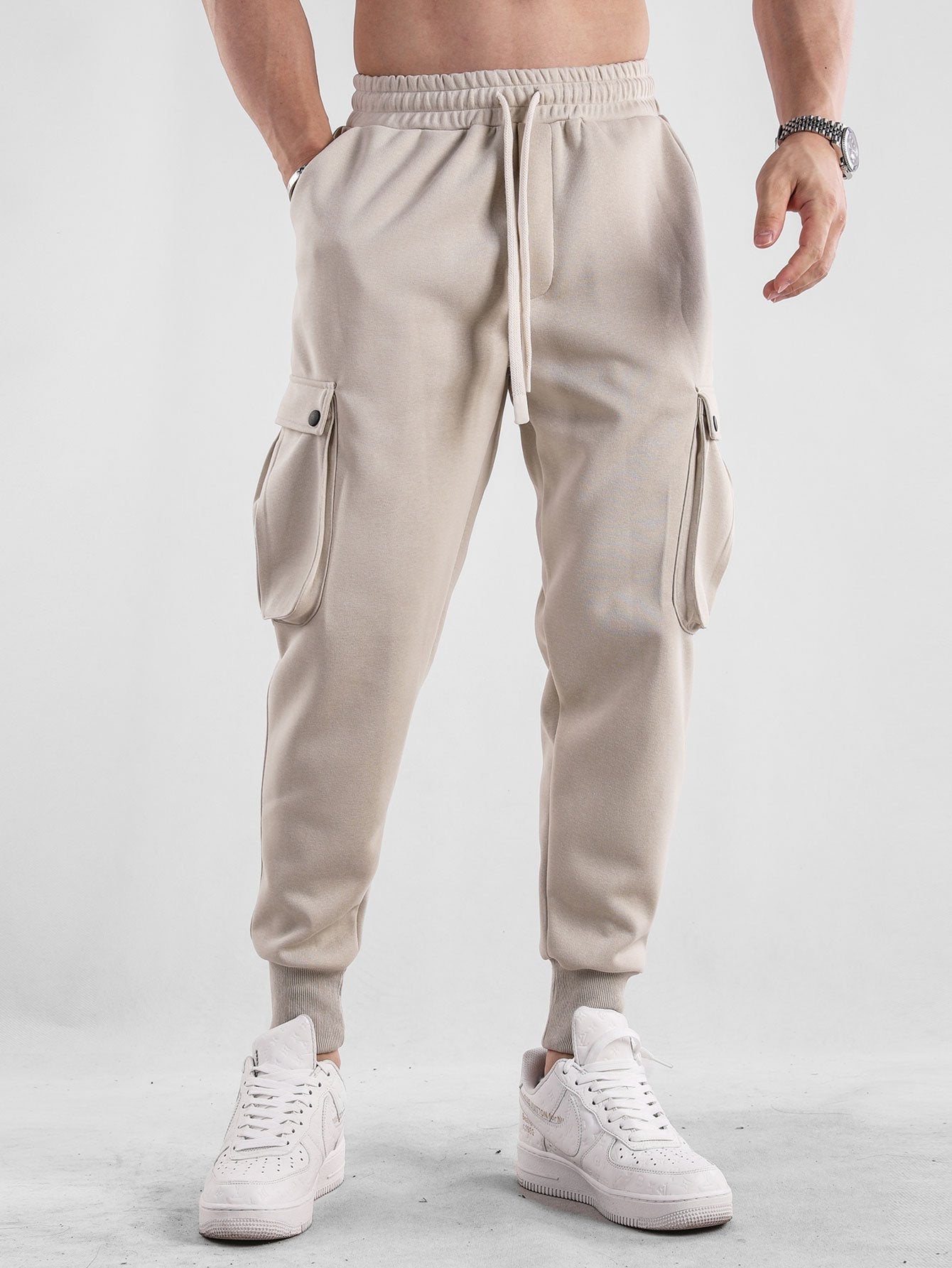 Drawstring Cargo Jogger Pants - Naturzy