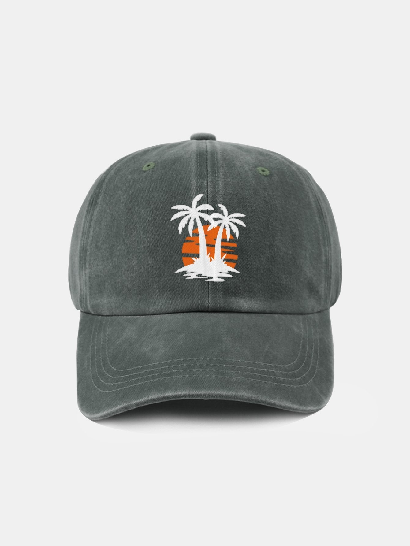 Coconut tree sunset pattern classic retro washed cotton casual baseball cap - Naturzy