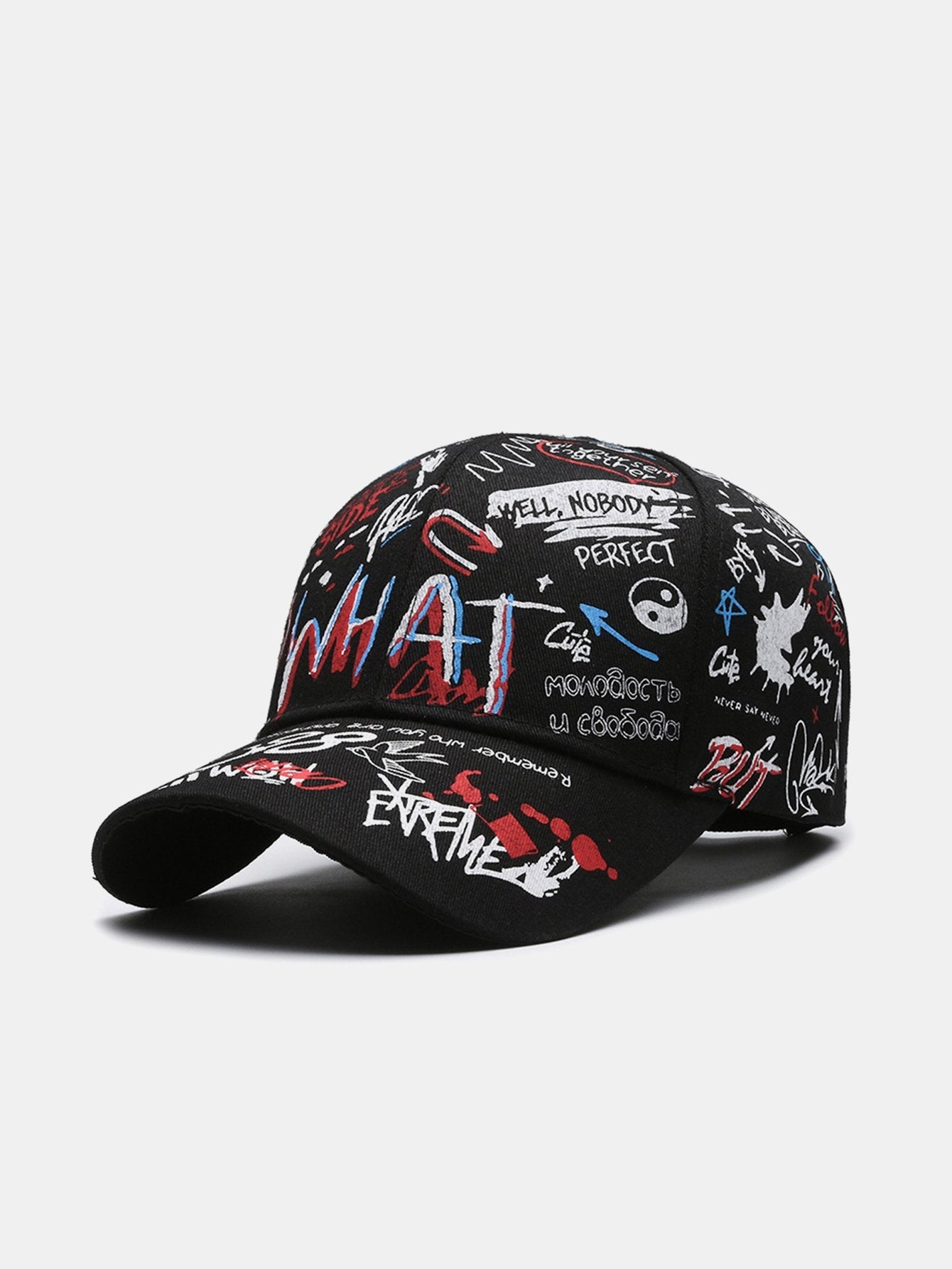 Hip Hop Graffiti Slogan Pattern Baseball Cap - Naturzy