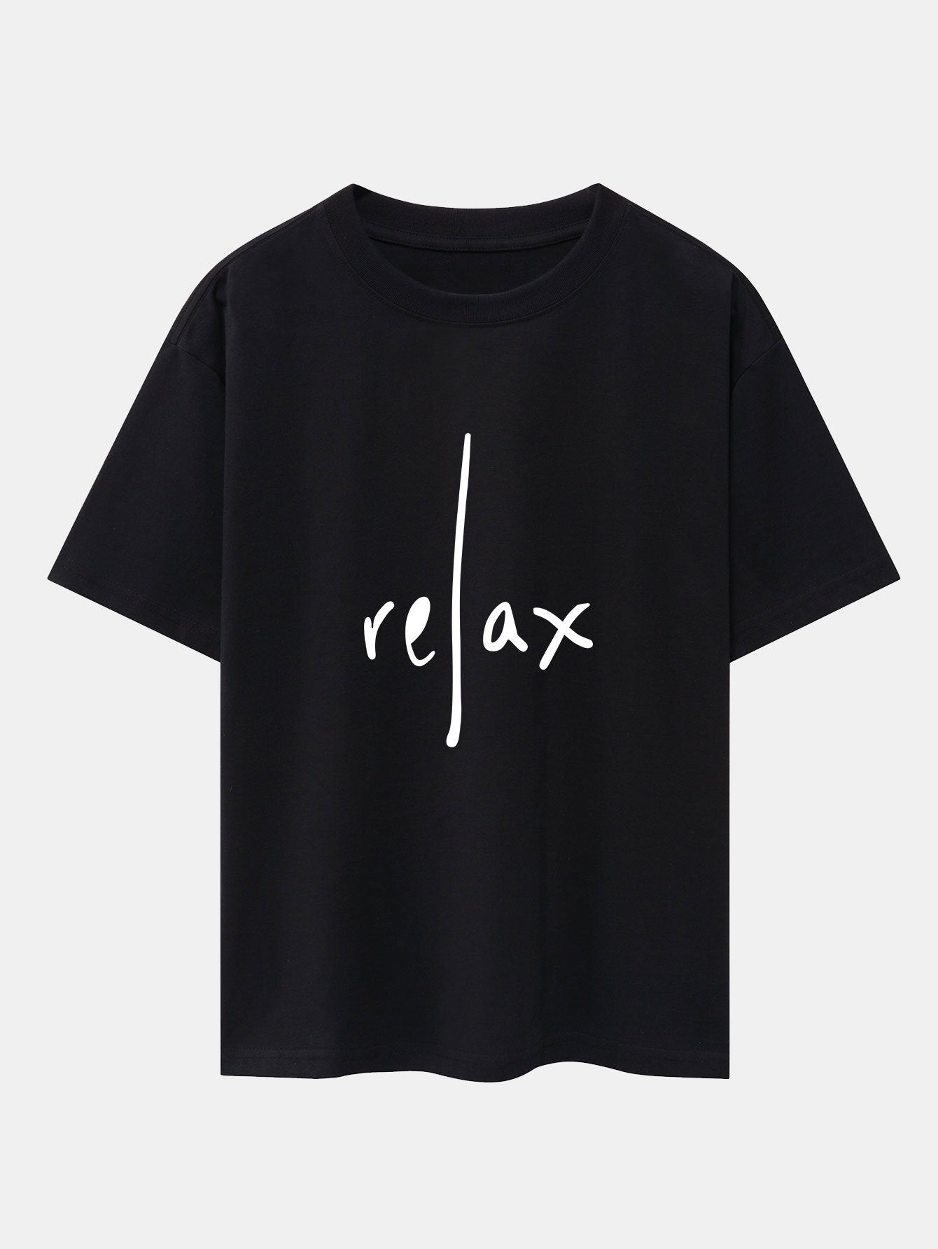 Relax Print Drop Shoulder Oversize T-Shirt - Naturzy