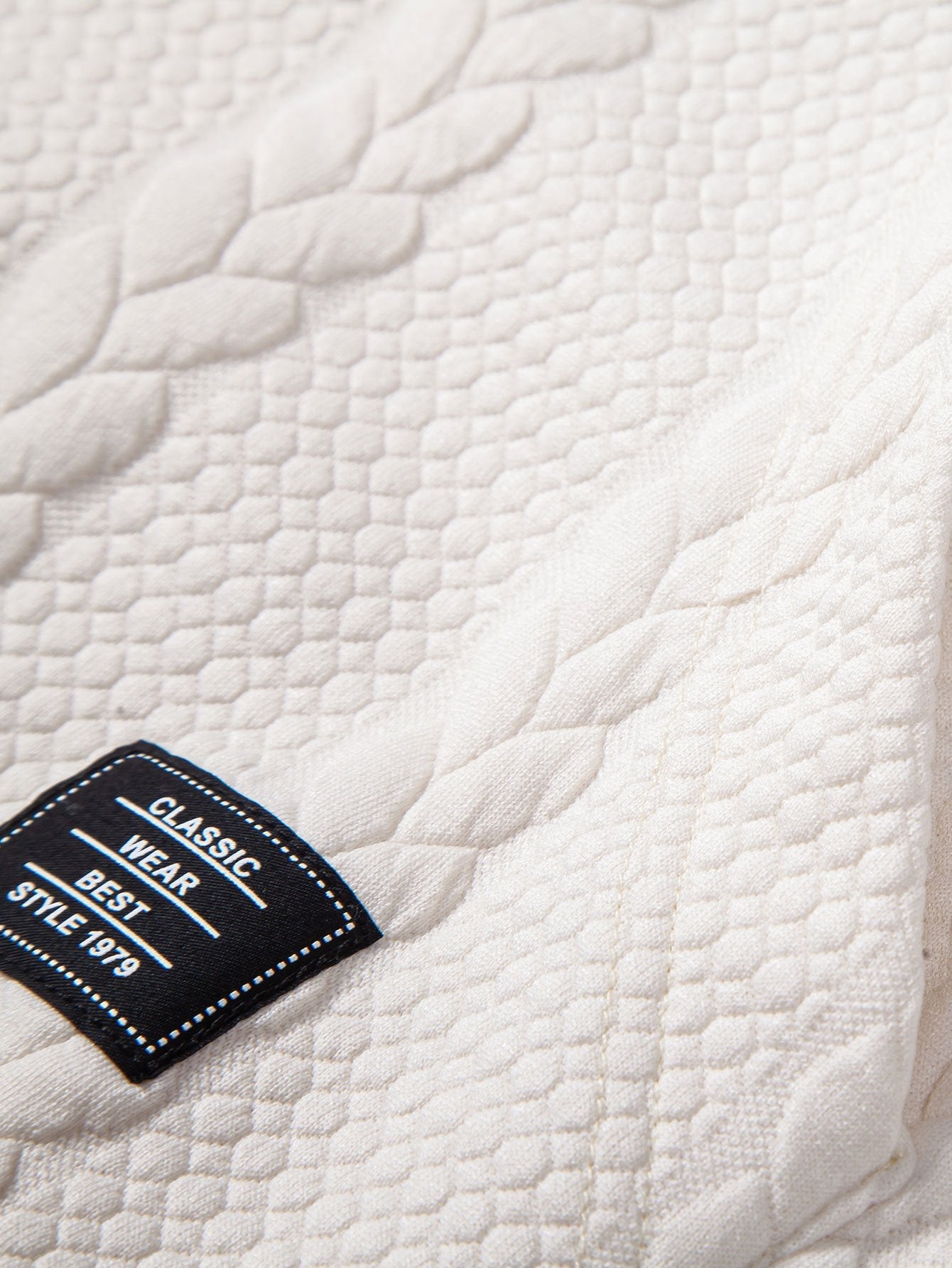 Relax Fit Wheat Jacquard Hoodie - Naturzy