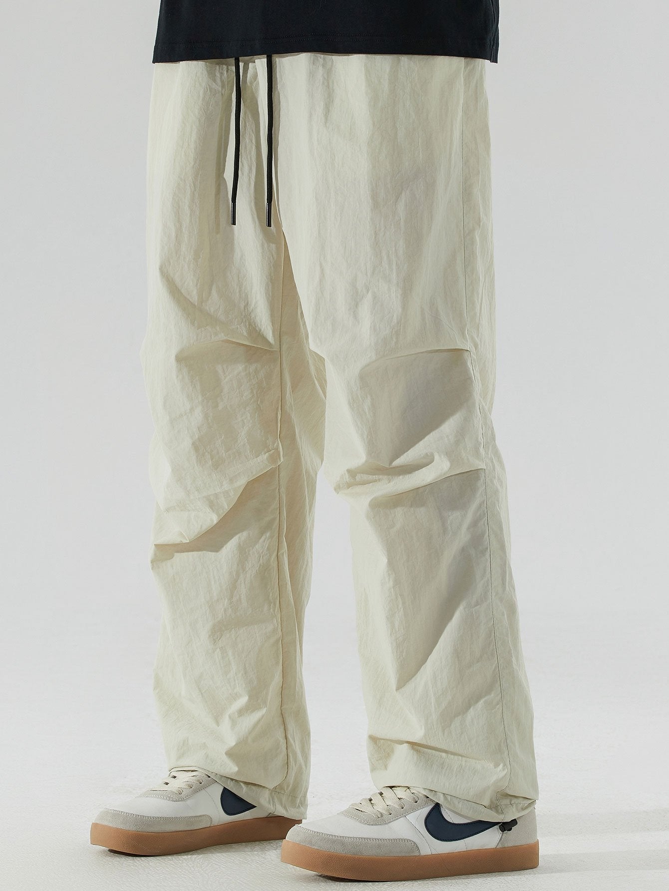 Elastic Waist Parachute Pants - Naturzy