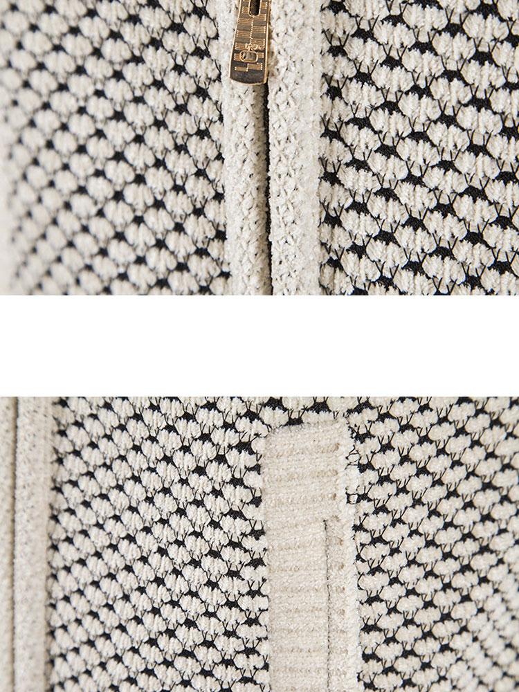 Teddy Lined Textured Hooded Sweater - Naturzy