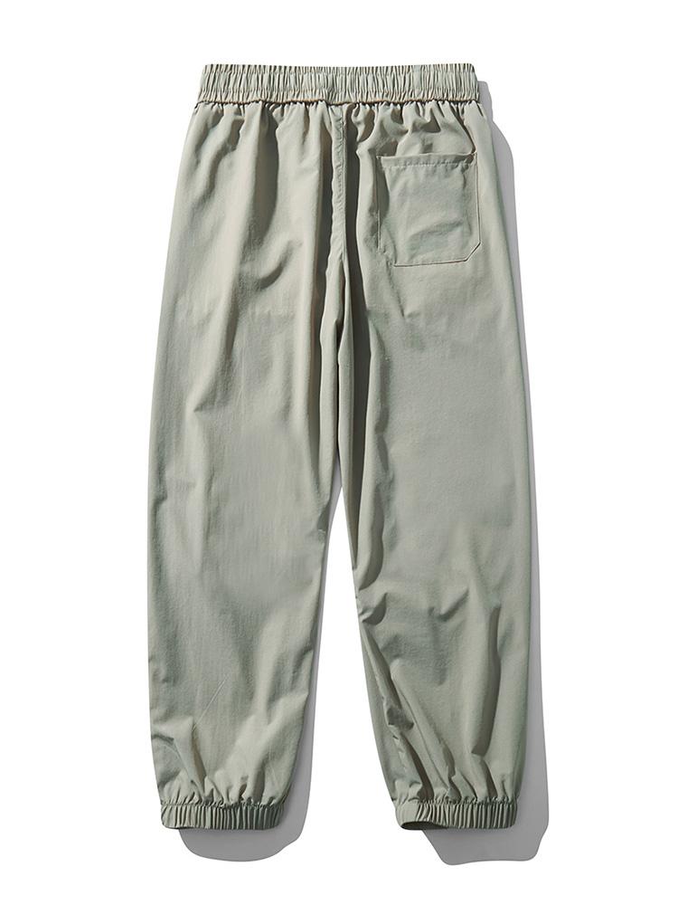 Elastic Waist Parachute Cargo Pants - Naturzy
