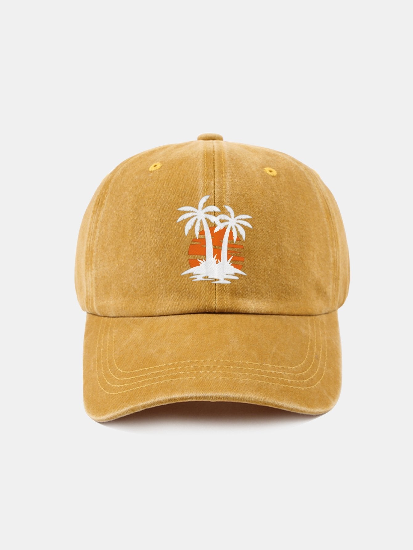 Coconut tree sunset pattern classic retro washed cotton casual baseball cap - Naturzy
