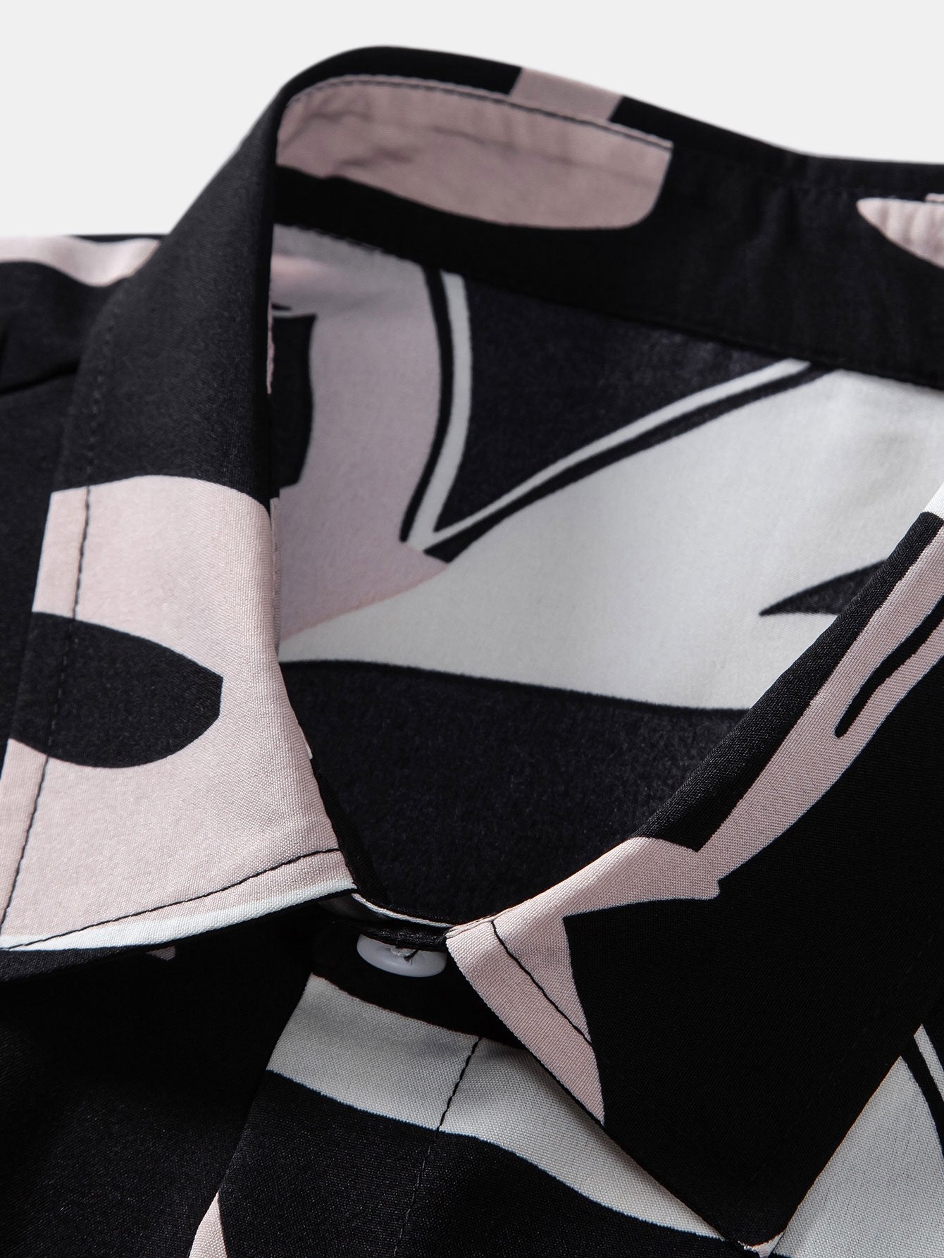 Abstract Print Button Up Shirt - Naturzy