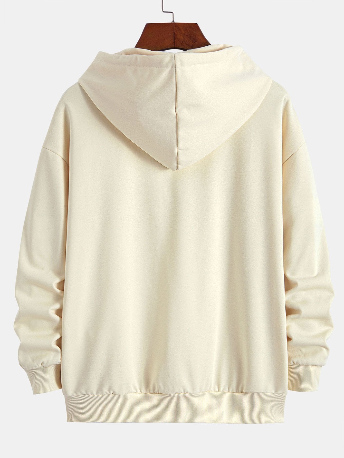 Basic Relax Fit Zip Hoodie - Naturzy