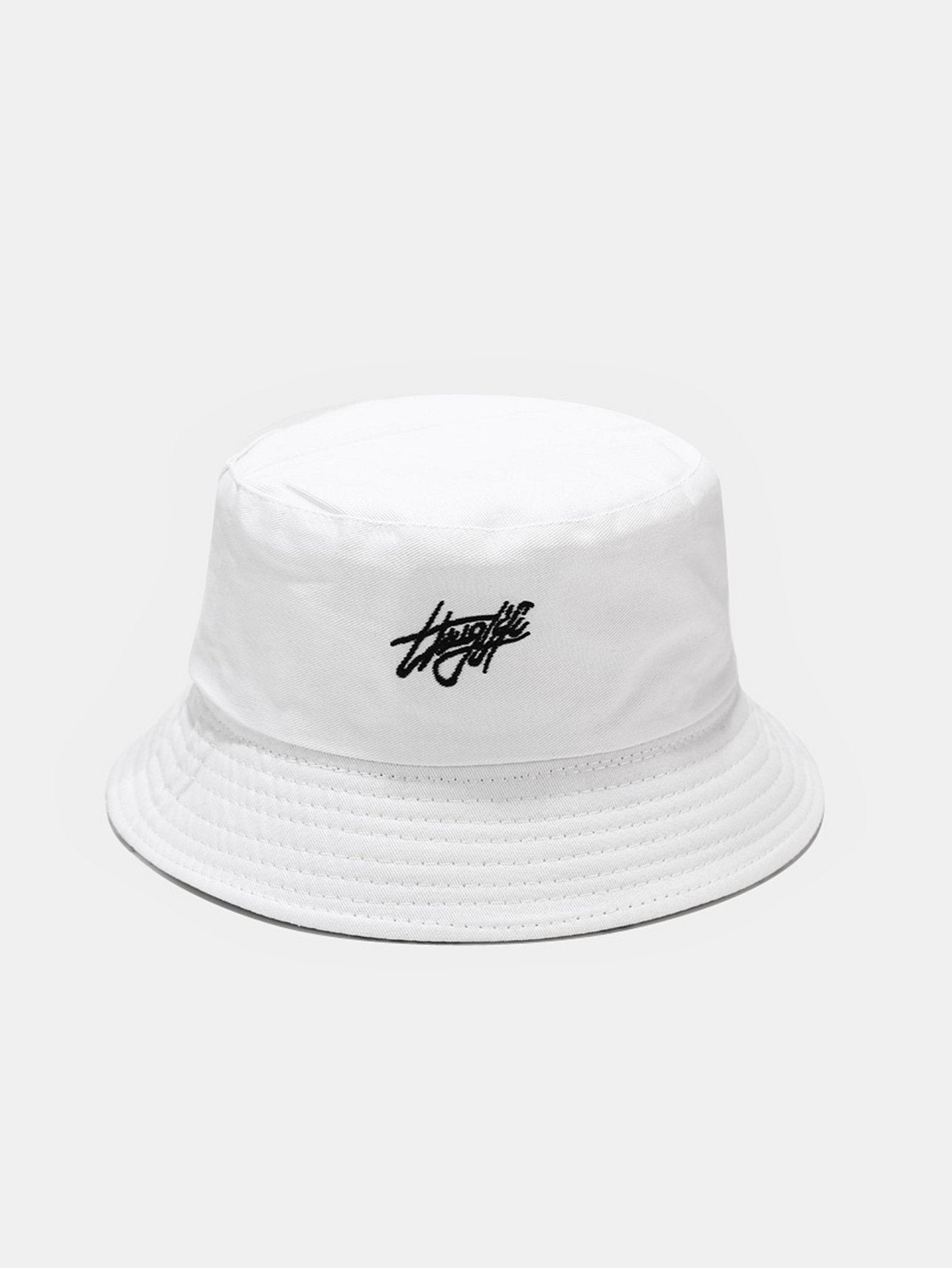 Double Side Reversible Slogan Pattern Bucket Hat - Naturzy
