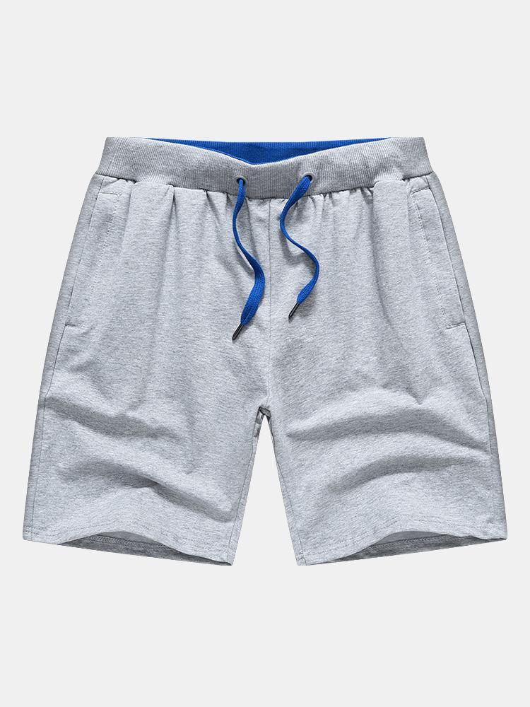 Contrast Elastic Waist Jersey Shorts - Naturzy