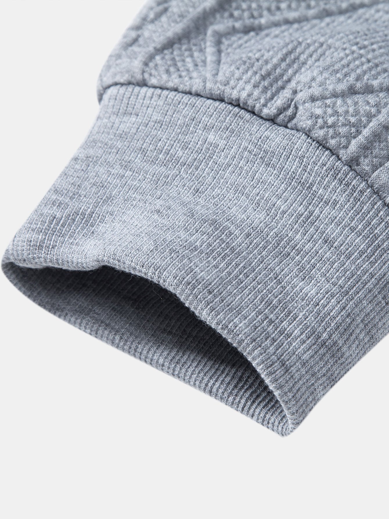 Relax Fit Geometric Jacquard Hoodie - Naturzy