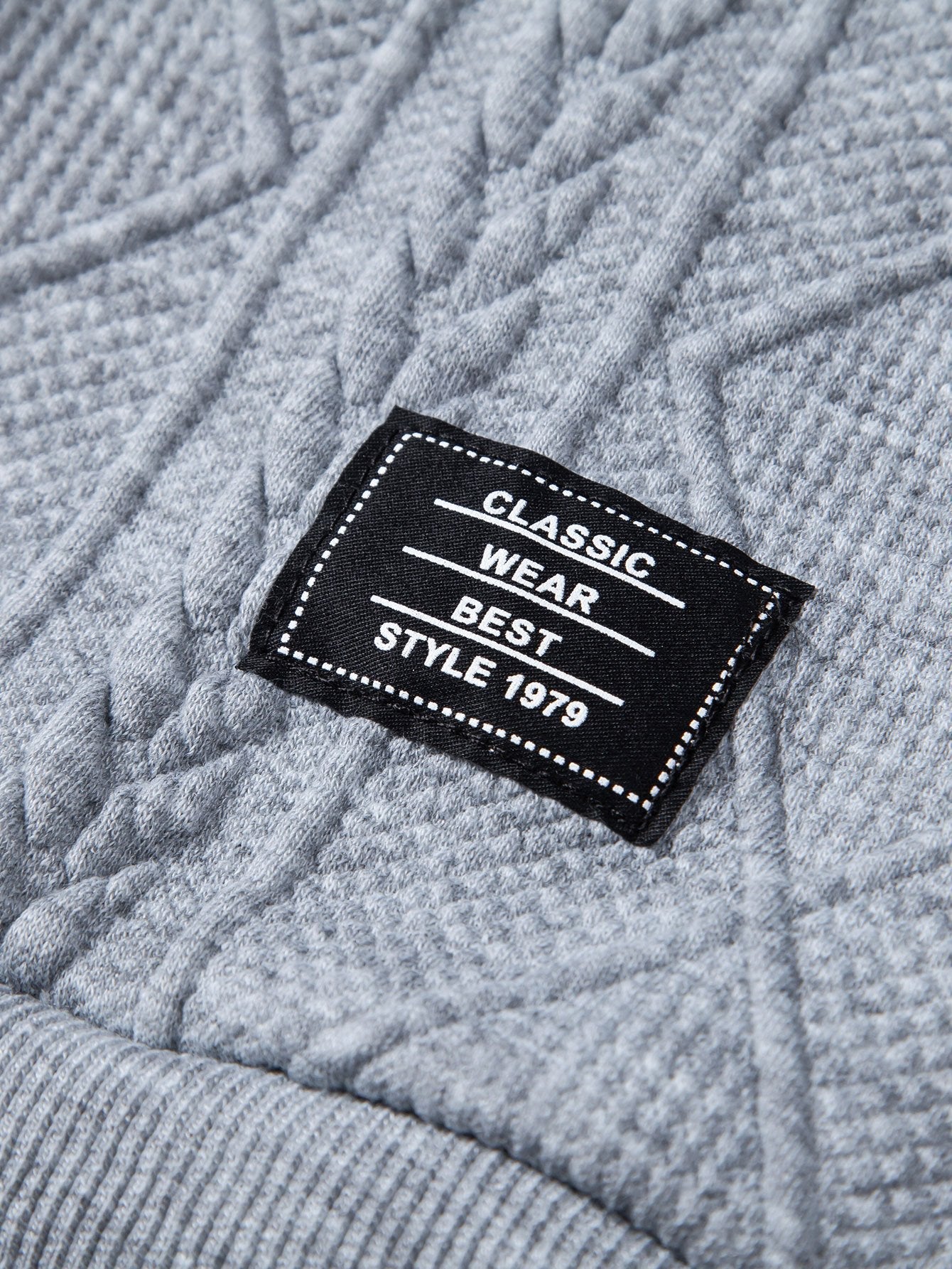 Relax Fit Geometric Jacquard Hoodie - Naturzy
