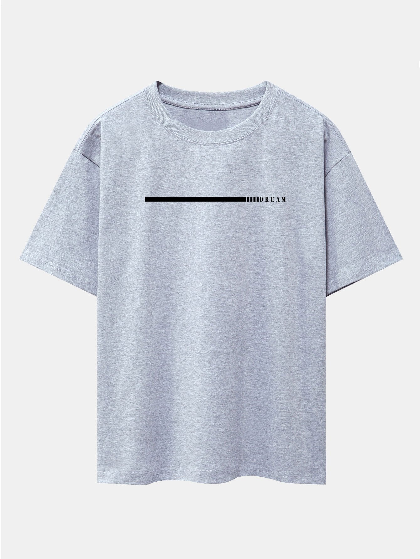 Dream Slogan Print Drop Shoulder Oversize T-Shirt - Naturzy