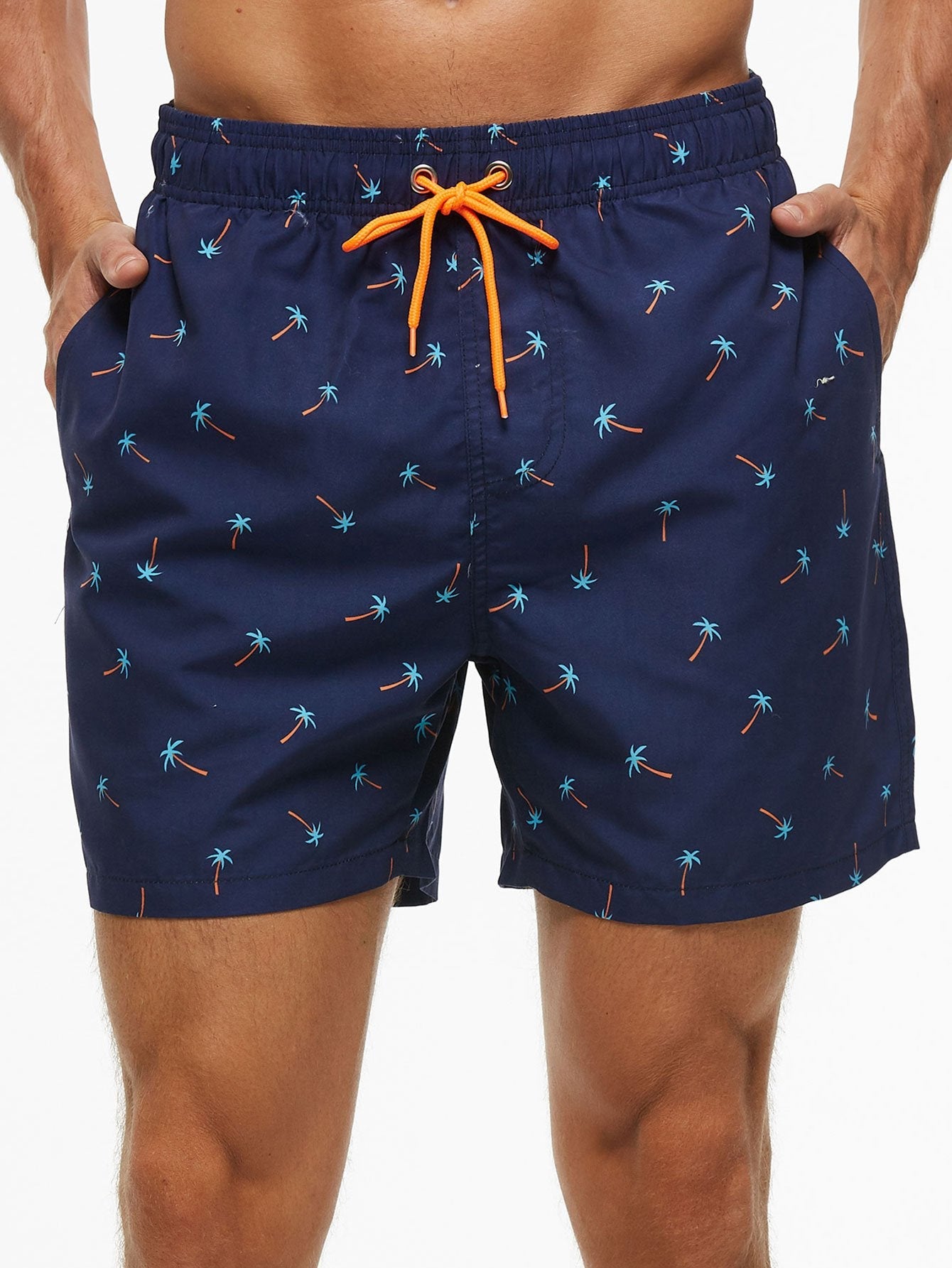 Palm Tree Print Swim Shorts - Naturzy