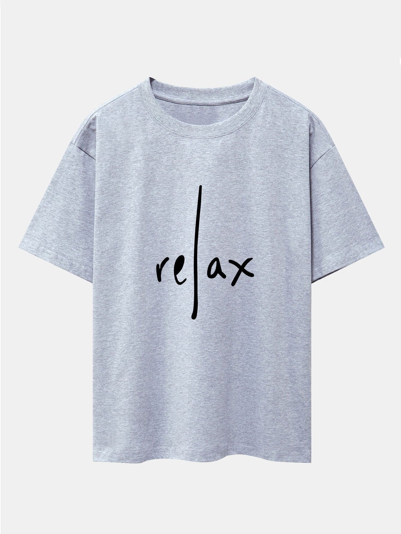 Relax Print Drop Shoulder Oversize T-Shirt - Naturzy