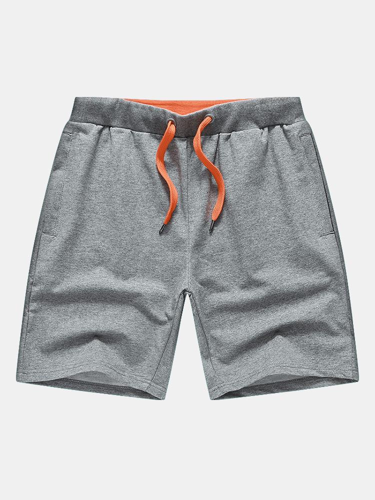 Contrast Elastic Waist Jersey Shorts - Naturzy