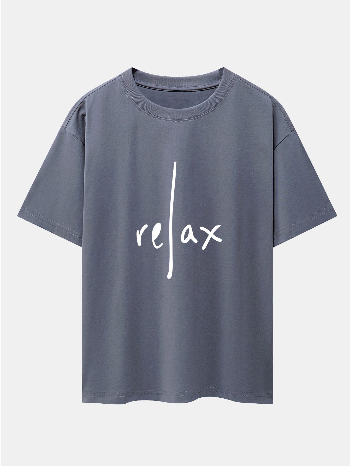 Relax Print Drop Shoulder Oversize T-Shirt - Naturzy