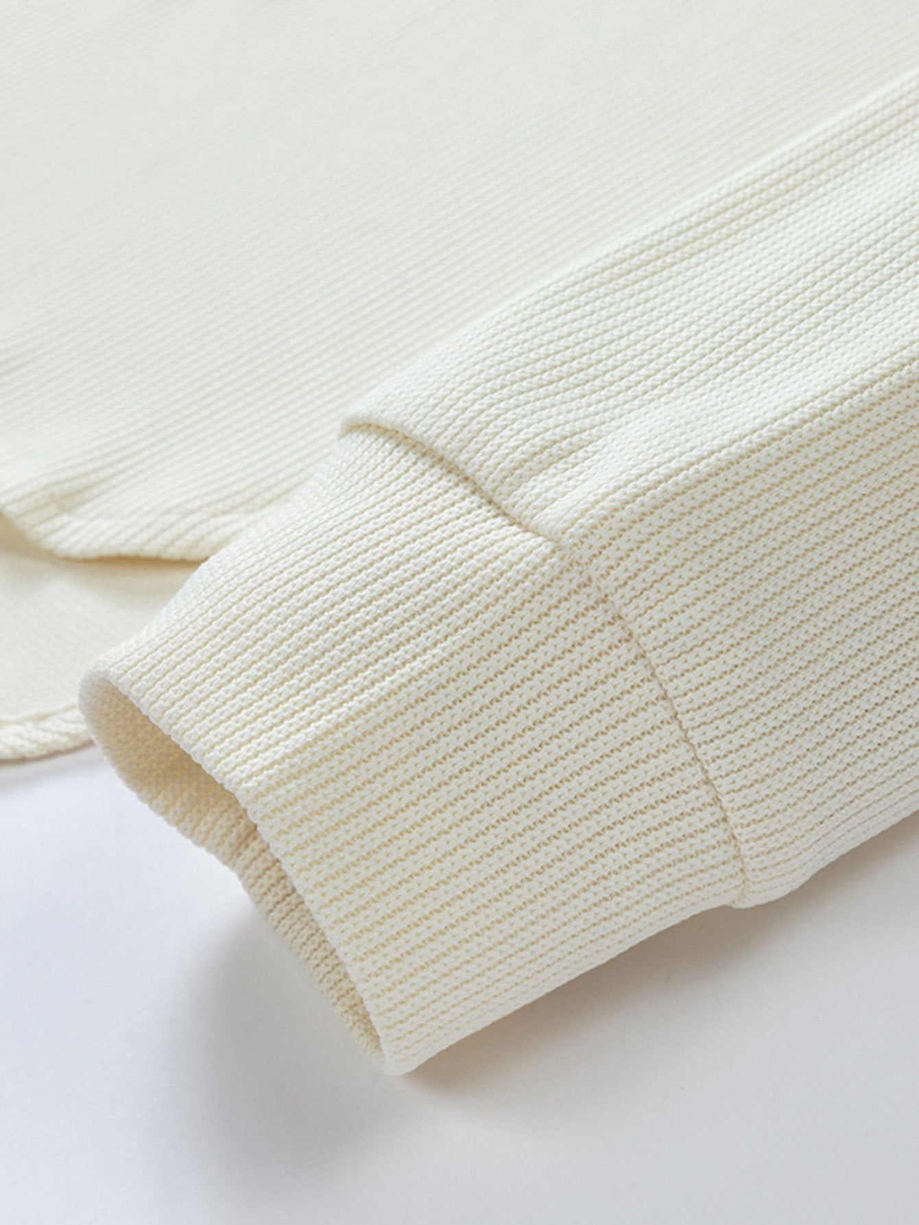 Long Sleeve Relax Fit Knit Ribbed T-Shirt - Naturzy