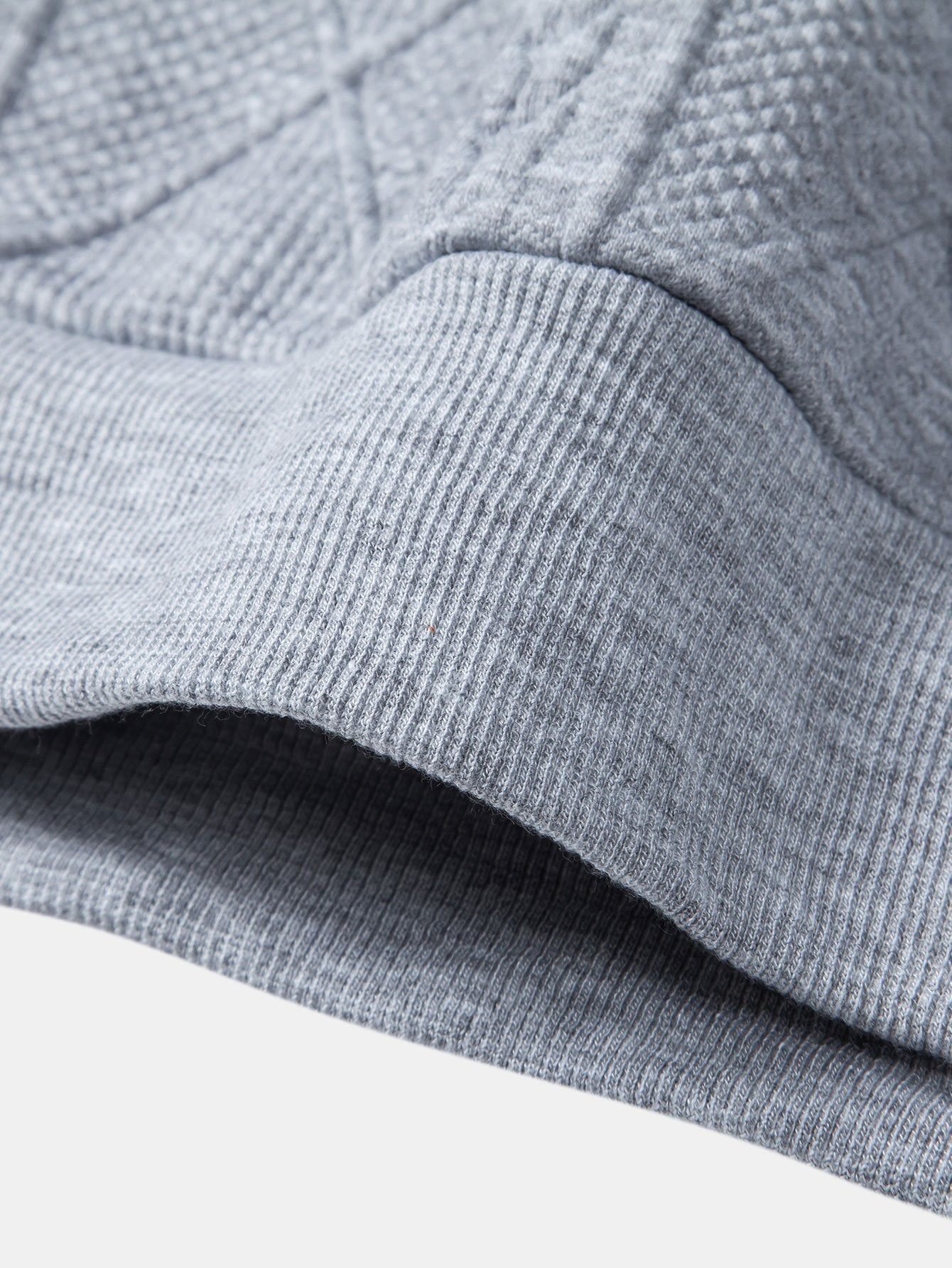 Relax Fit Geometric Jacquard Hoodie - Naturzy