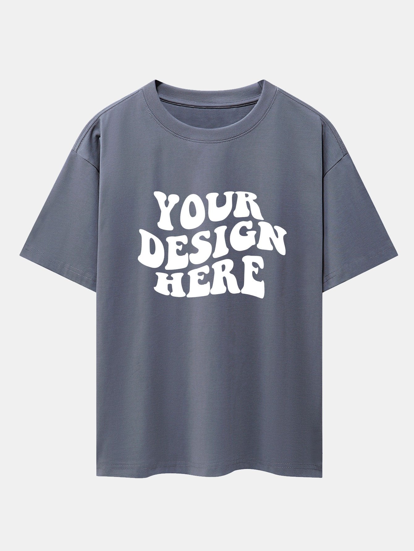 Your Design Here Print Drop Shoulder Oversize T-Shirt - Naturzy