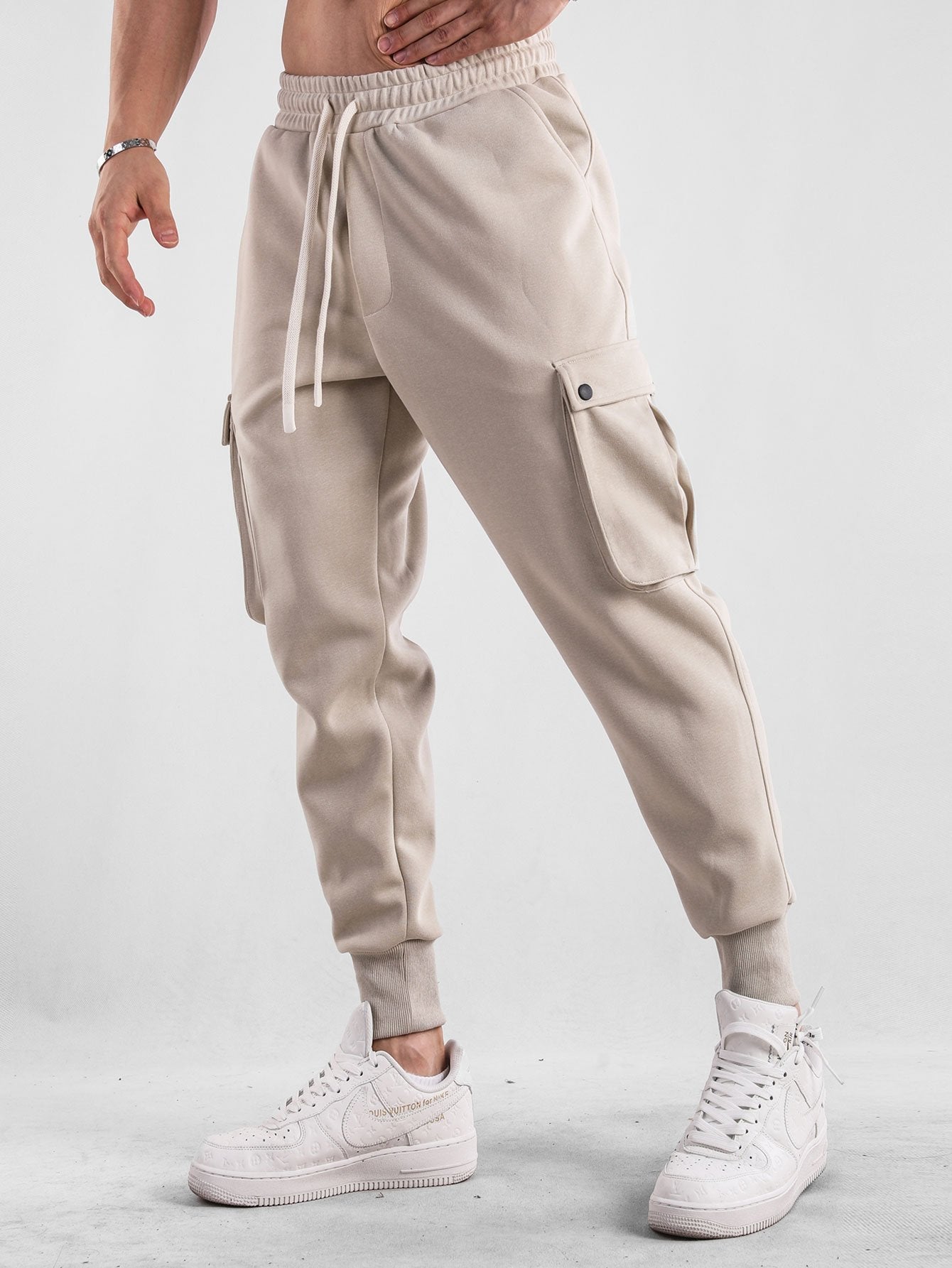 Drawstring Cargo Jogger Pants - Naturzy
