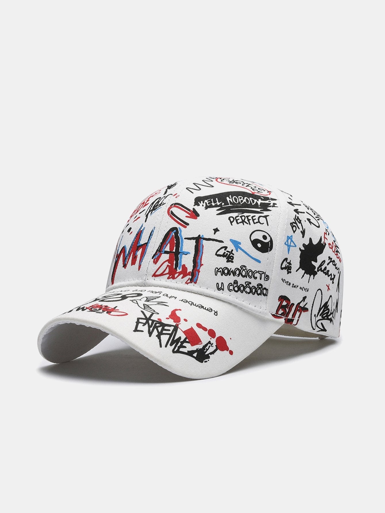 Hip Hop Graffiti Slogan Pattern Baseball Cap - Naturzy