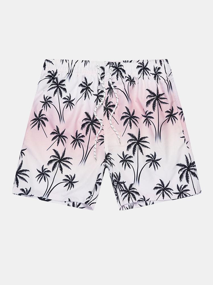 Palm Tree Print Swim Shorts - Naturzy