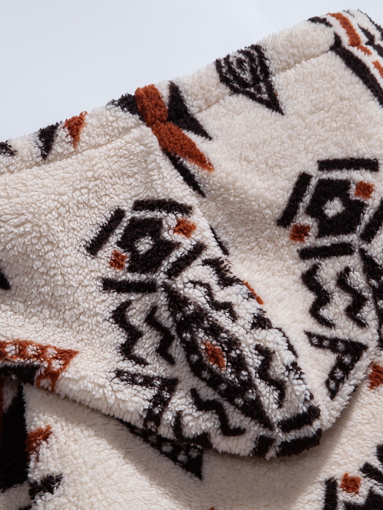 Aztec Print Teddy Hoodie - Naturzy