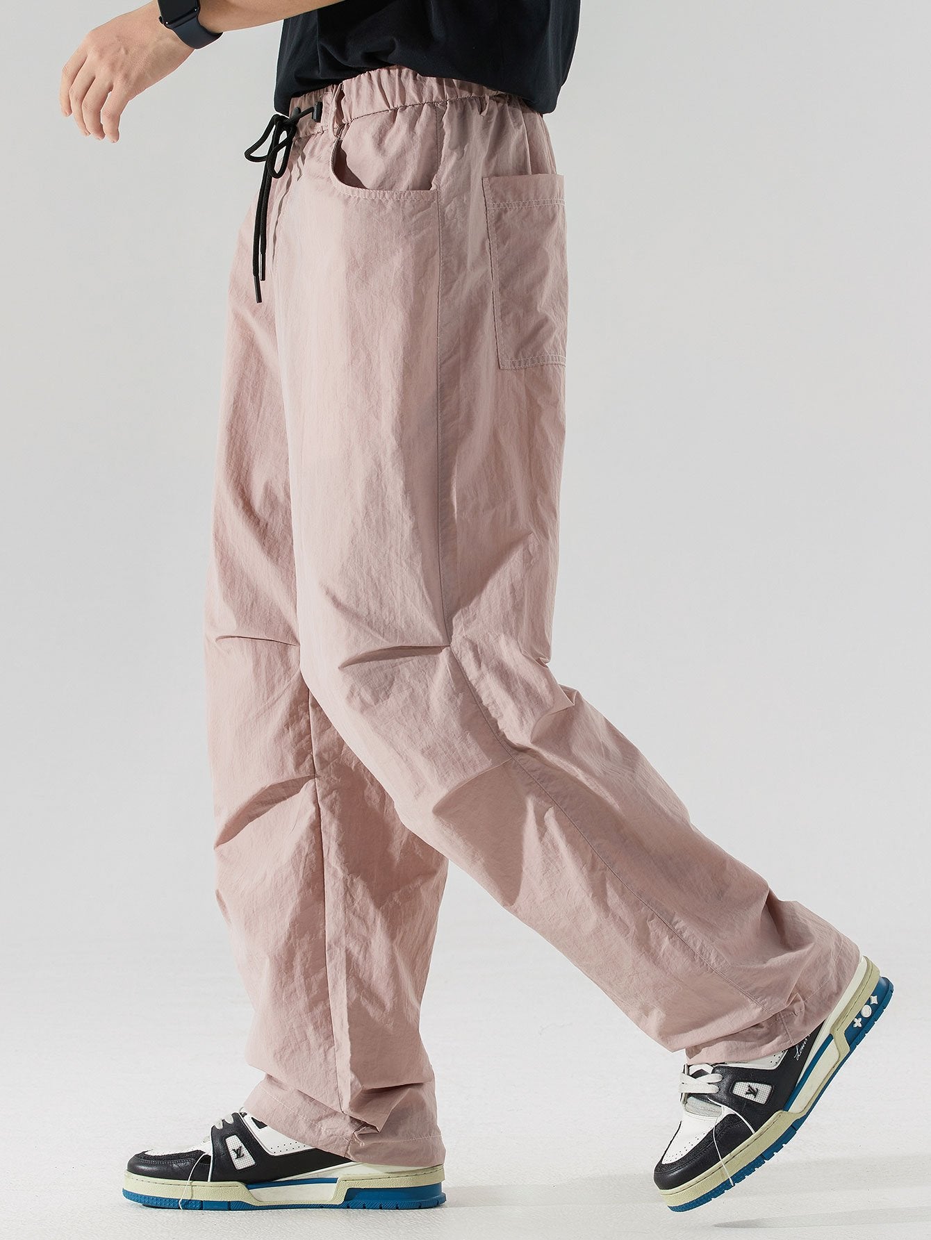 Elastic Waist Parachute Pants - Naturzy