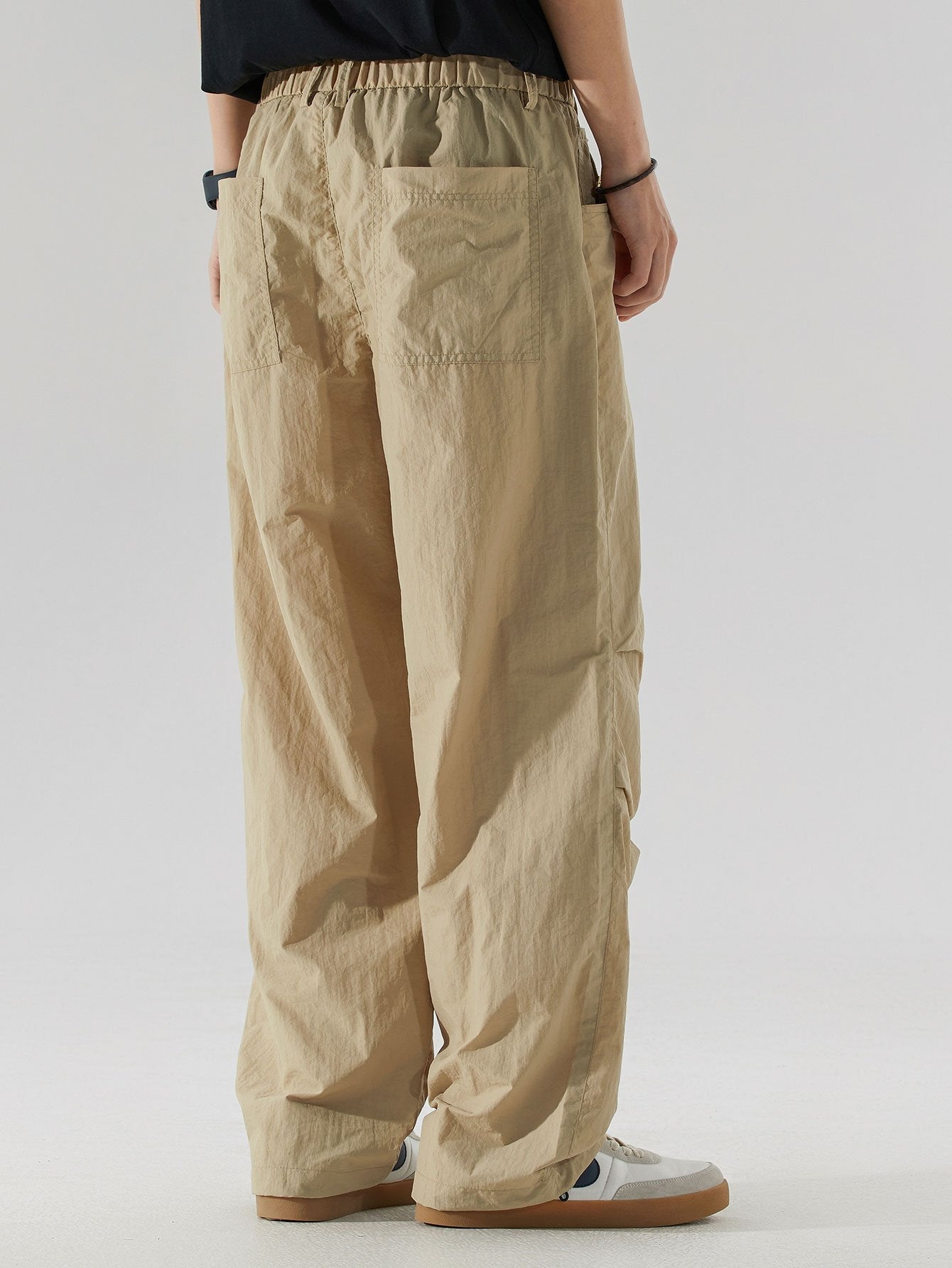 Elastic Waist Parachute Pants - Naturzy