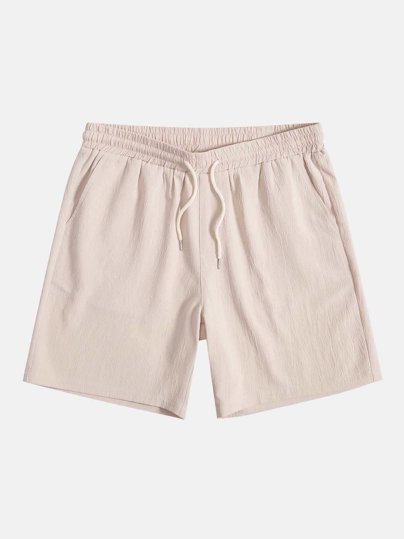 Crinkled Drawstring Shorts - Naturzy