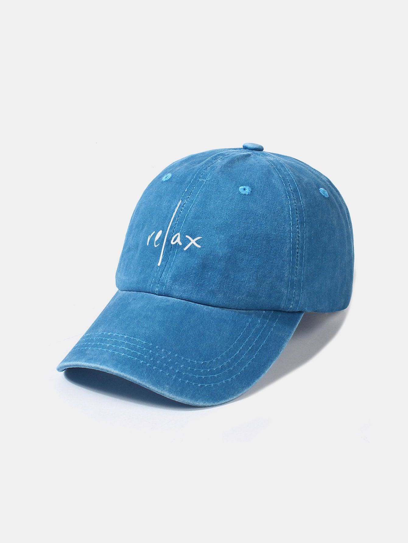 Relax Pattern Classic Retro Washed Distressed Cotton Baseball Cap - Naturzy