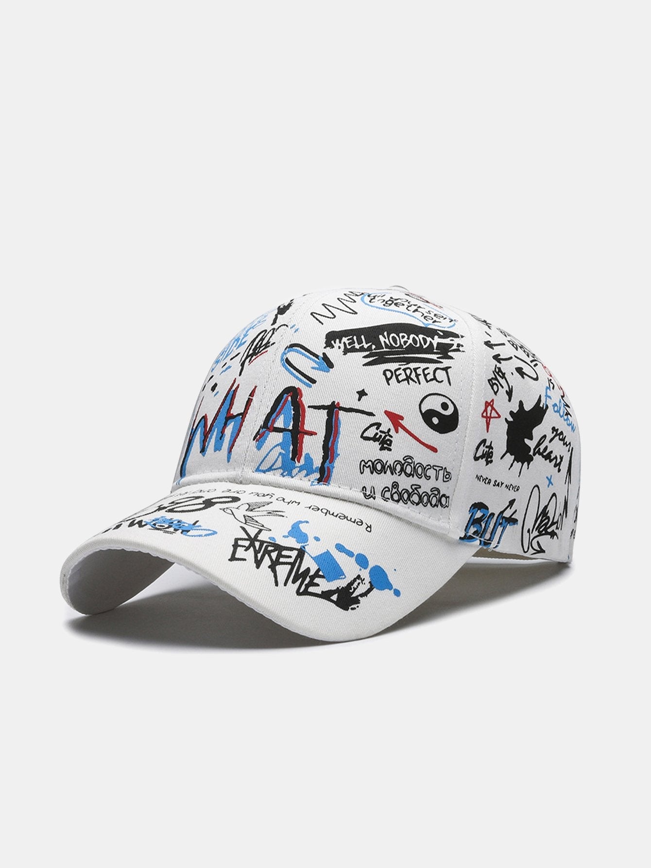 Hip Hop Graffiti Slogan Pattern Baseball Cap - Naturzy