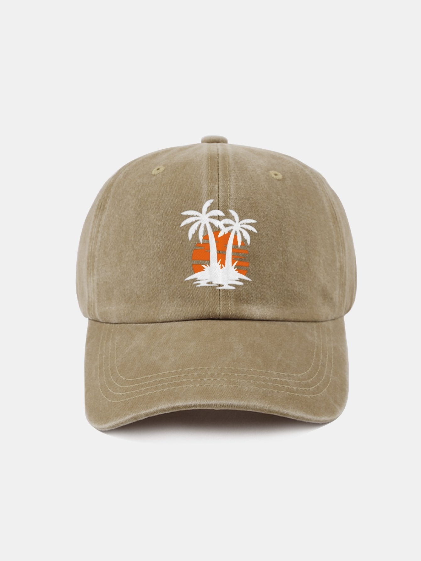 Coconut tree sunset pattern classic retro washed cotton casual baseball cap - Naturzy